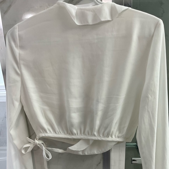 Sunday Best, XS Blouse Tie Front, White - Picture 4 of 4